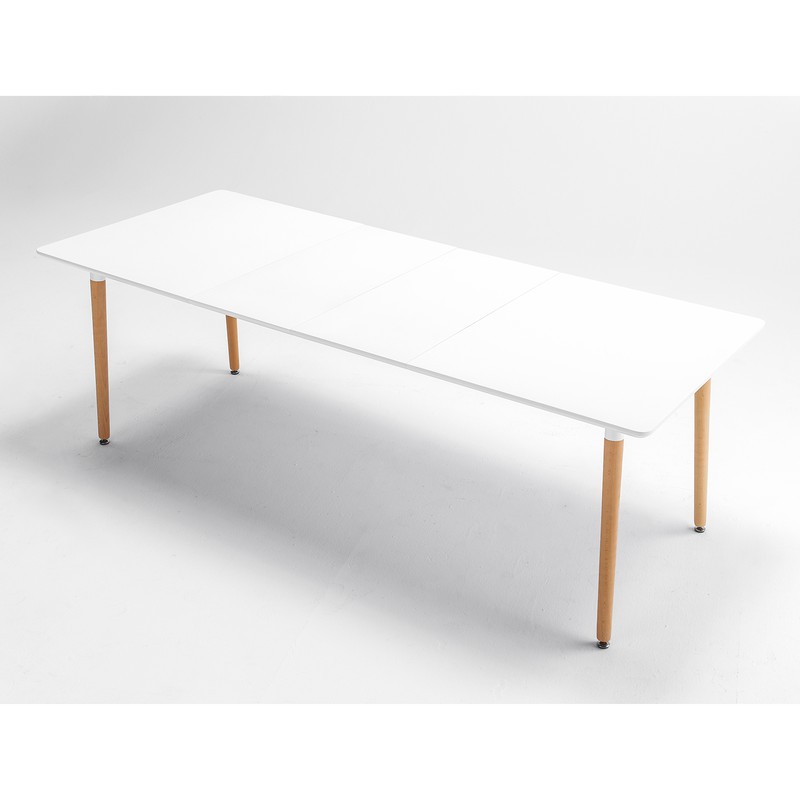 Table extensible 134x67x79 cm naturel et blanc - NIMES
