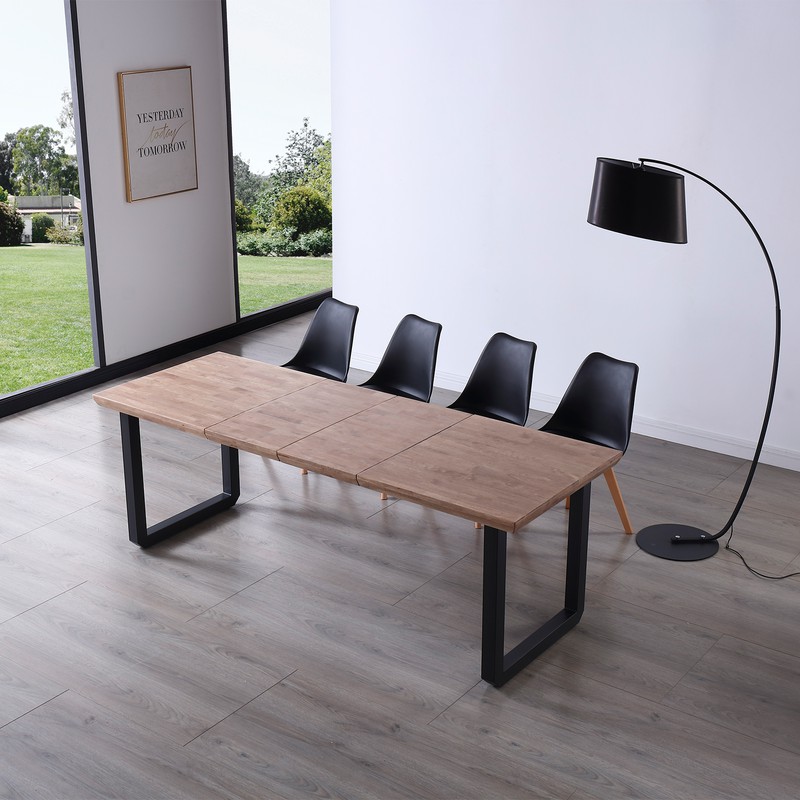 TIVOLI allungabile tavolo 80x80 allung 140 cm o 120x80 allung 180 cm in  legno massello finitura noce