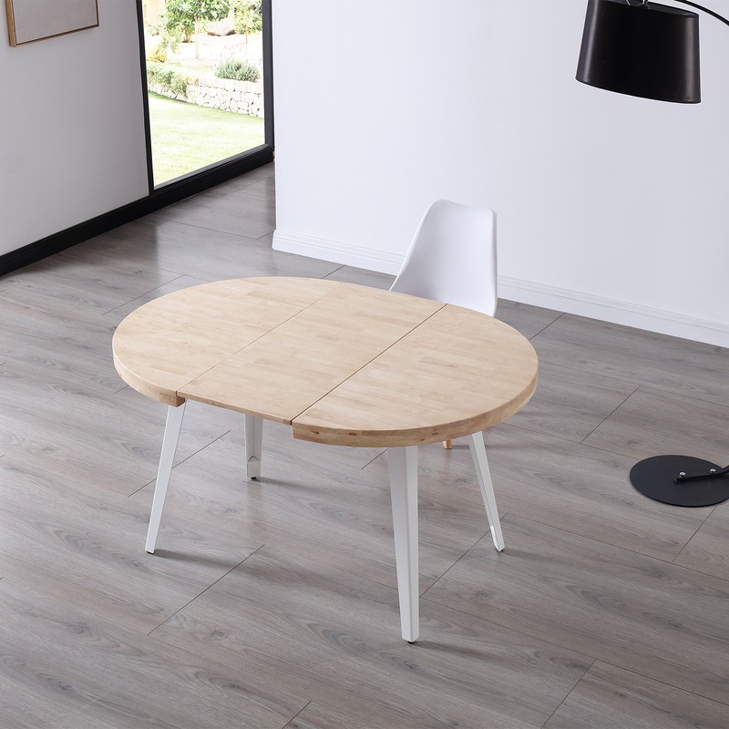Mesa de comedor extensible madera clara 100/130 x 80 cm TOMS
