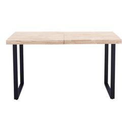 Tavolo da pranzo allungabile in rovere e metallo in naturale chiaro e nero, 140/180 x 80 x 76 cm | Steve