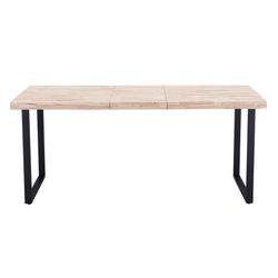 Tavolo da pranzo allungabile in rovere e metallo in naturale chiaro e nero, 140/180 x 80 x 76 cm | Steve