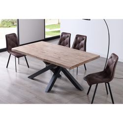 Dining table L in natural oak and metal, 180 x 100 x 76 cm | xena