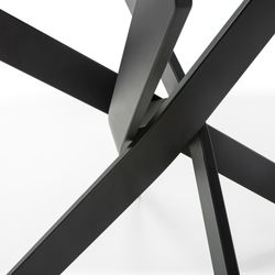 Round transparent glass dining table, Ø 120 x 76 cm | Ruth