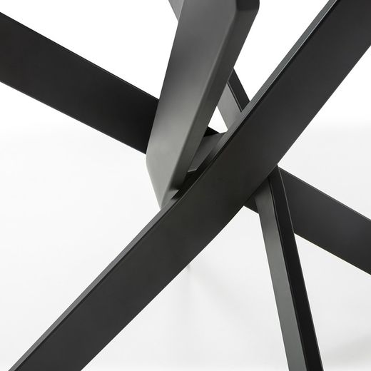 Round transparent glass dining table, Ø 120 x 76 cm | Ruth