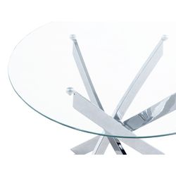 Okrągły szklany stół w kolorze przezroczystym i srebrnym, Ø 100 x 75 cm | Grzmot