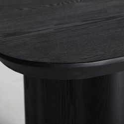 Table à manger Rognes en bois de sapin noir, 180 x 95 x 77 cm