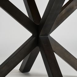 Viborg Tavolo da Pranzo in Legno di Mango, Nero/Naturale, 130 x 130 x 78 cm