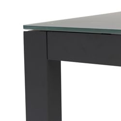 Square aluminum and glass table in anthracite, 90.2 x 90.2 x 74 cm | Adin