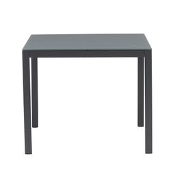 Square aluminum and glass table in anthracite, 90.2 x 90.2 x 74 cm | Adin