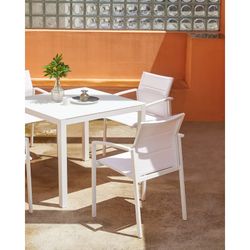 Garden dining set in white aluminum | Adin + Orick