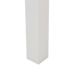 Firkantet aluminiums- og glasbord i hvid og grå, 90,2 x 90,2 x 74 cm | Adin