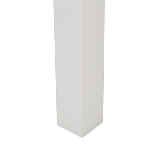 Firkantet aluminiums- og glasbord i hvid og grå, 90,2 x 90,2 x 74 cm | Adin