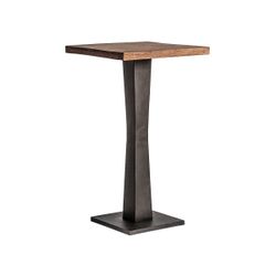 Mesa de bar de madera y metal en negro y marrón, 60 x 60 x 106 cm | Bugle