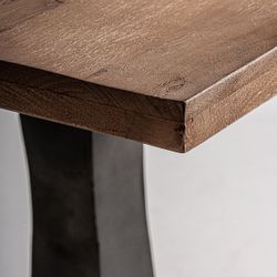 Mesa de bar de madera y metal en negro y marrón, 70 x 70 x 76 cm | Bugle