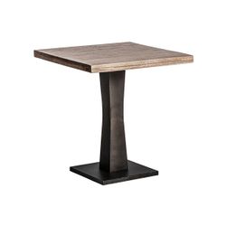 Mesa de bar de madera y metal en negro y marrón, 70 x 70 x 76 cm | Bugle