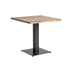 Mesa de bar de madera y metal en negro y marrón, 80 x 80 x 79 cm | Tinjat