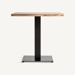 Mesa de bar de madera y metal en negro y marrón, 80 x 80 x 79 cm | Tinjat