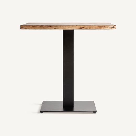 Mesa de bar de madera y metal en negro y marrón, 80 x 80 x 79 cm | Tinjat