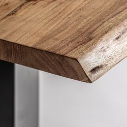 Mesa de bar de madera y metal en negro y marrón, 80 x 80 x 79 cm | Tinjat