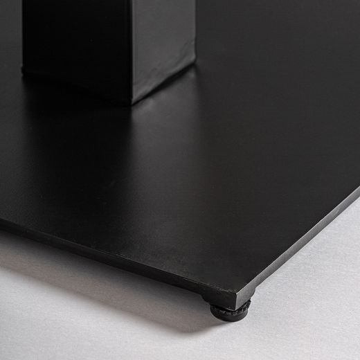 Mesa de bar de madera y metal en negro y marrón, 80 x 80 x 79 cm | Tinjat
