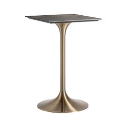 Mesa de bar de metal y cerámica en oro y negro, 65 x 65 x 105 cm | Ullaland
