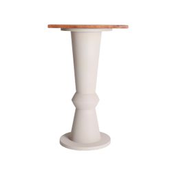 Mesa de bar redonda de metal en beige, 65 x 65 x 107 cm | Kilhe