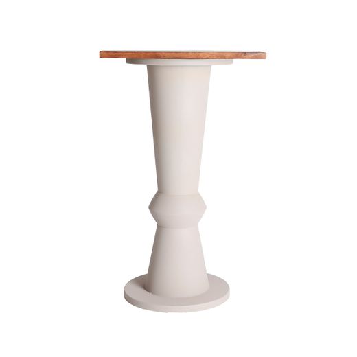 Mesa de bar redonda de metal en beige, 65 x 65 x 107 cm | Kilhe