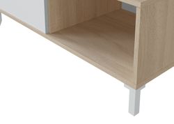 Coffee table in natural/white wood, 100x50x40 cm | BROOKLYN