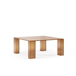 Vierkante salontafel van gehard glas, bruin, 80 x 80 x 35 cm | Verena