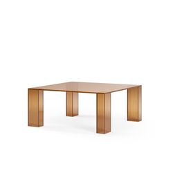 Vierkante salontafel van gehard glas, bruin, 80 x 80 x 35 cm | Verena