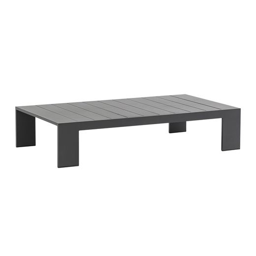Mesa de centro de exterior de aluminio en antracita, 143 x 80 x 30 cm | Ione