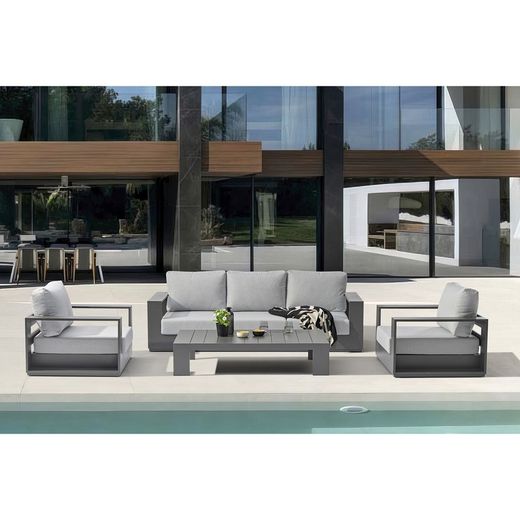 Anthracite aluminum garden set | Ione