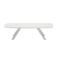 Couchtisch aus Aluminium in Weiß, 140 x 74 x 38 cm | Mehr