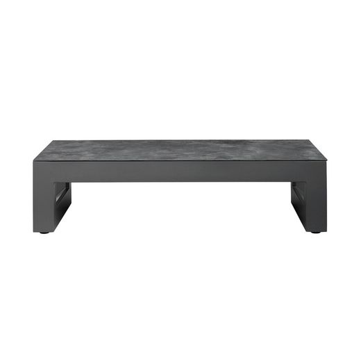 Garden sofa set in aluminum and olefin in anthracite and medium gray | Onix