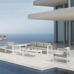 Garden set in white aluminum | Nyland