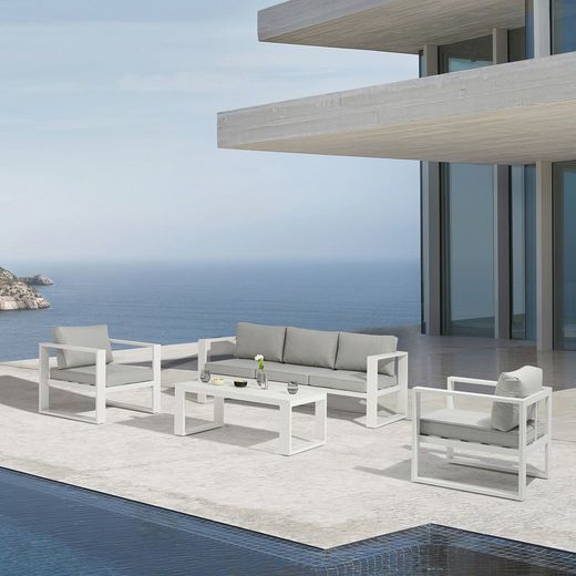 Garden set in white aluminum | Nyland