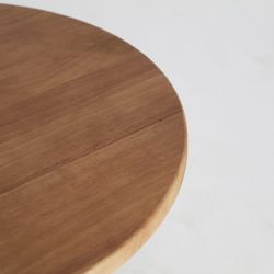 Salontafel van beuken en ijzer in naturel en zwart, Ø 80 x 40 cm | Amilly