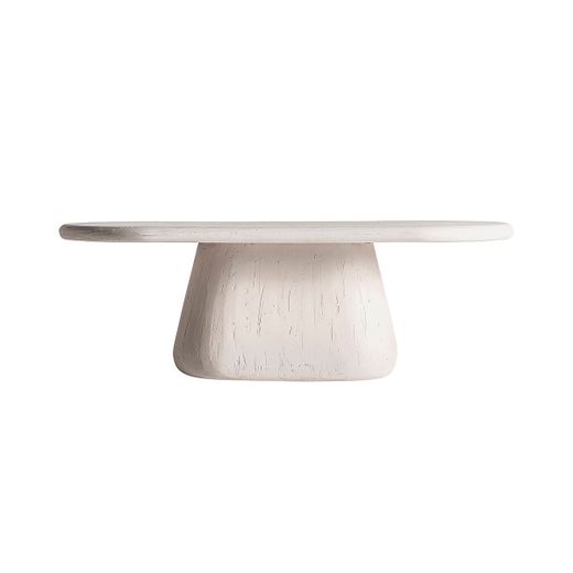 Mesa de centro de madera de mango en blanco, 120 x 60 x 40 cm | Inha