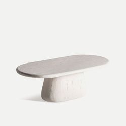 Mesa de centro de madera de mango en blanco, 120 x 60 x 40 cm | Inha