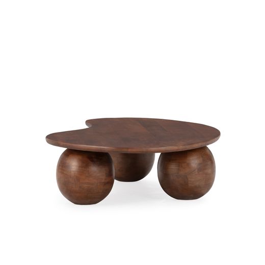 Mesa de centro de madera de mango en color nogal, 107 x 80 x 29 cm | Alisha