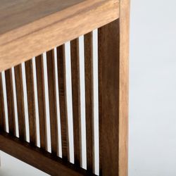 Mango wood coffee table in natural, 115 x 42 x 52 cm | Trevoux