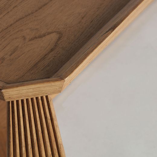 Mesa de centro de madera de mindi en natural, 140 x 60 x 40 cm | Bushey