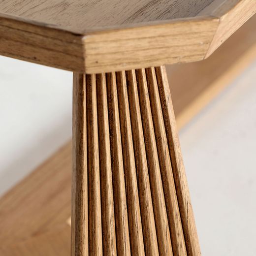 Mesa de centro de madera de mindi en natural, 140 x 60 x 40 cm | Bushey