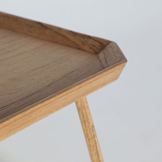 Mesa de centro de madera de mindi en natural, 140 x 60 x 40 cm | Bushey