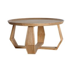 Mesa de centro em madeira Mindi em tom natural, 77 x 77 x 40 cm | Espesso