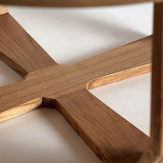 Mindi wood coffee table in natural, 77 x 77 x 40 cm | Bushey