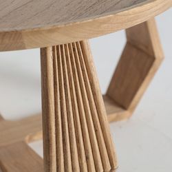 Mesa de centro em madeira Mindi em tom natural, 77 x 77 x 40 cm | Espesso