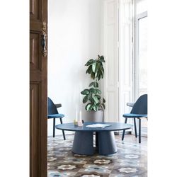 Couchtisch aus Holz in Blau, 110 x 110 x 36,5 cm | Steinpilz