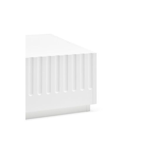 Witte en crèmekleurige houten salontafel, 110 x 60 x 28 cm | Dorisch