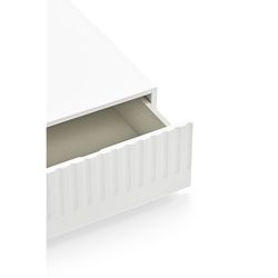 Witte en crèmekleurige houten salontafel, 110 x 60 x 28 cm | Dorisch